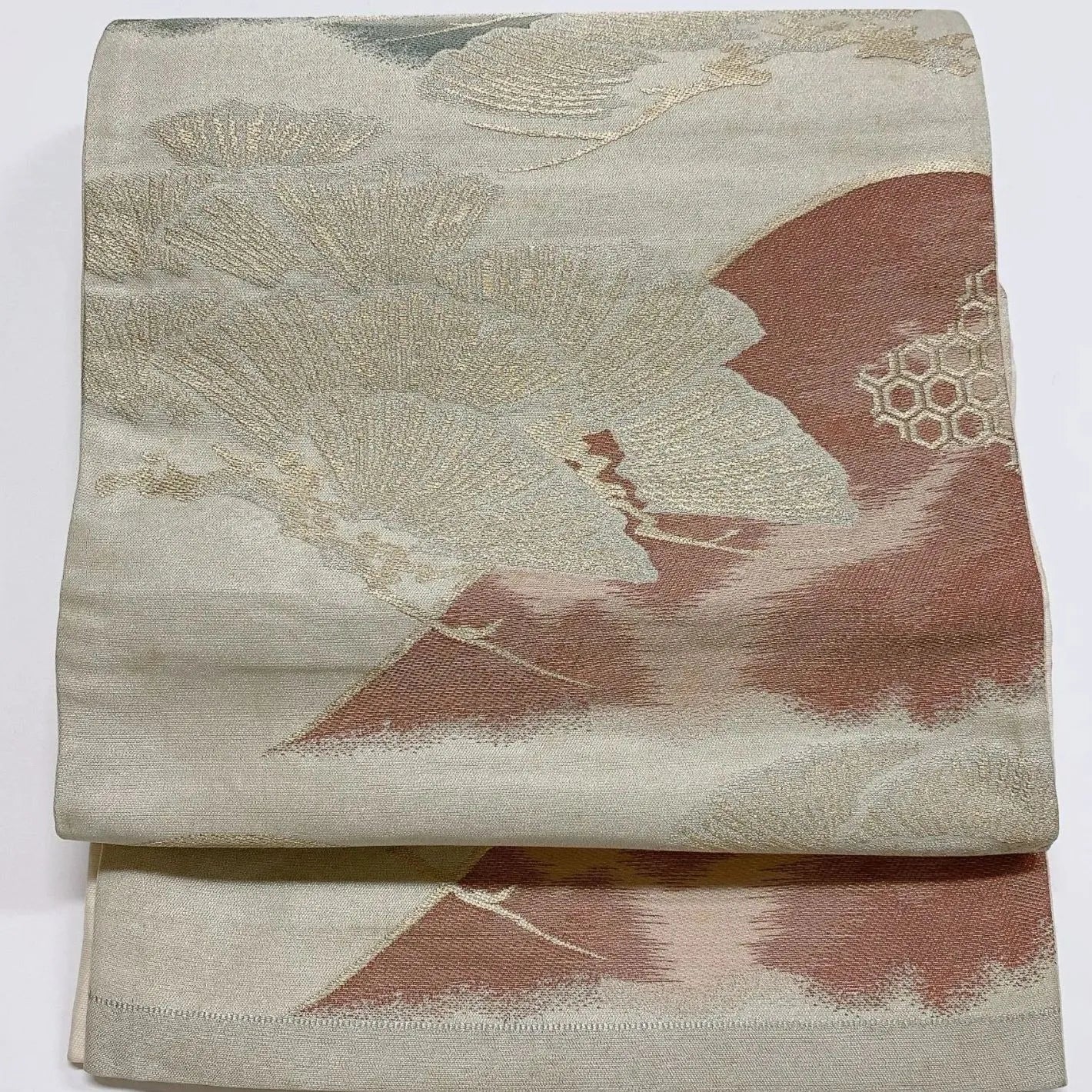 6881# Japanese Vintage Fukuro Obi Belt Kimono Fabric Silk Traditional Untailored