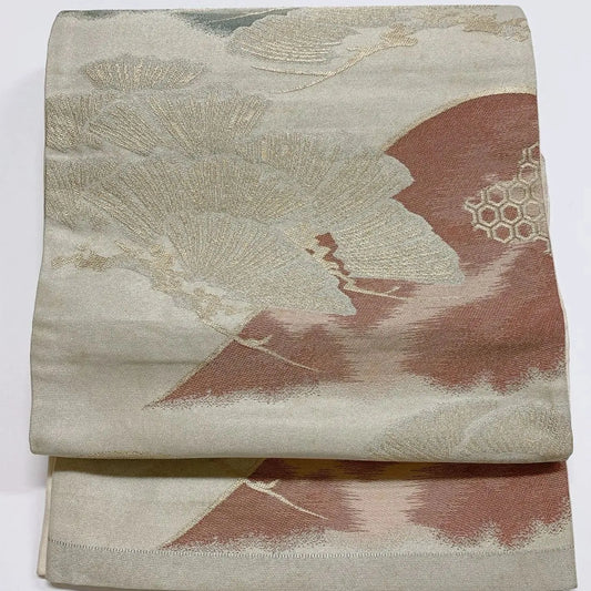 6881# Japanese Vintage Fukuro Obi Belt Kimono Fabric Silk Traditional Untailored
