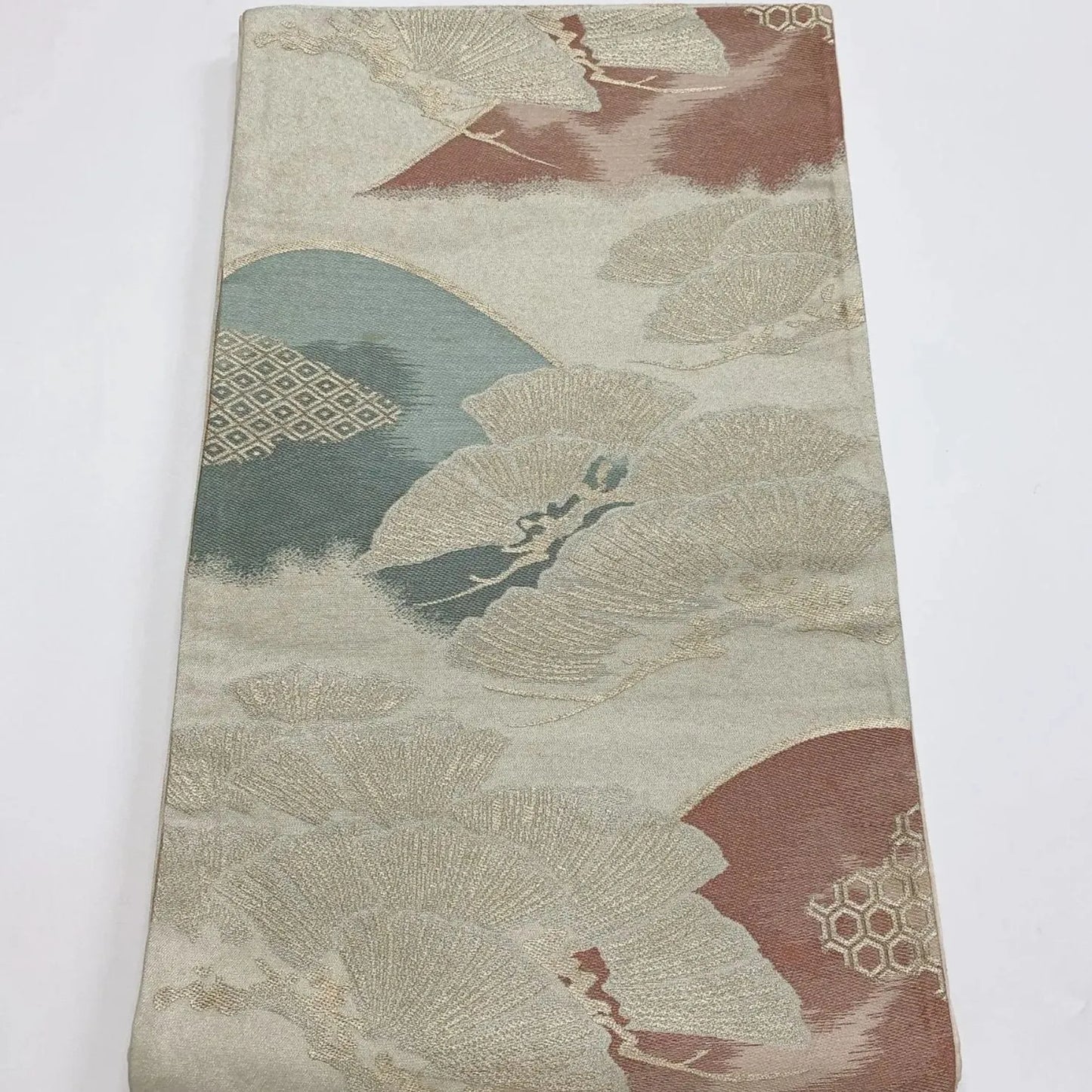 6881# Japanese Vintage Fukuro Obi Belt Kimono Fabric Silk Traditional Untailored