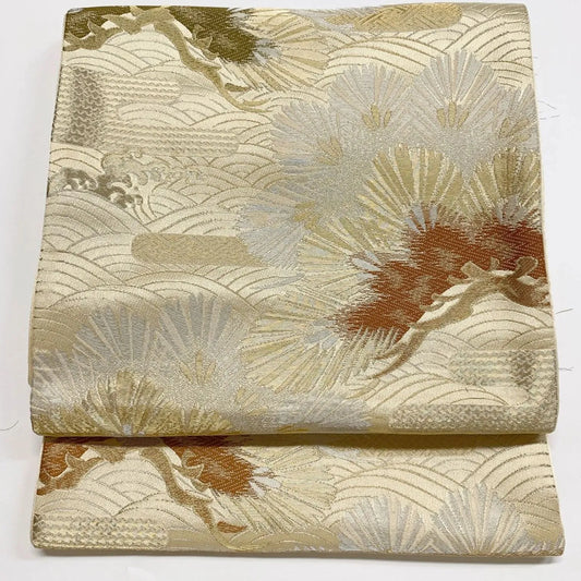 6887# Japanese Vintage Fukuro Obi Belt Kimono Fabric Silk Traditional Untailored