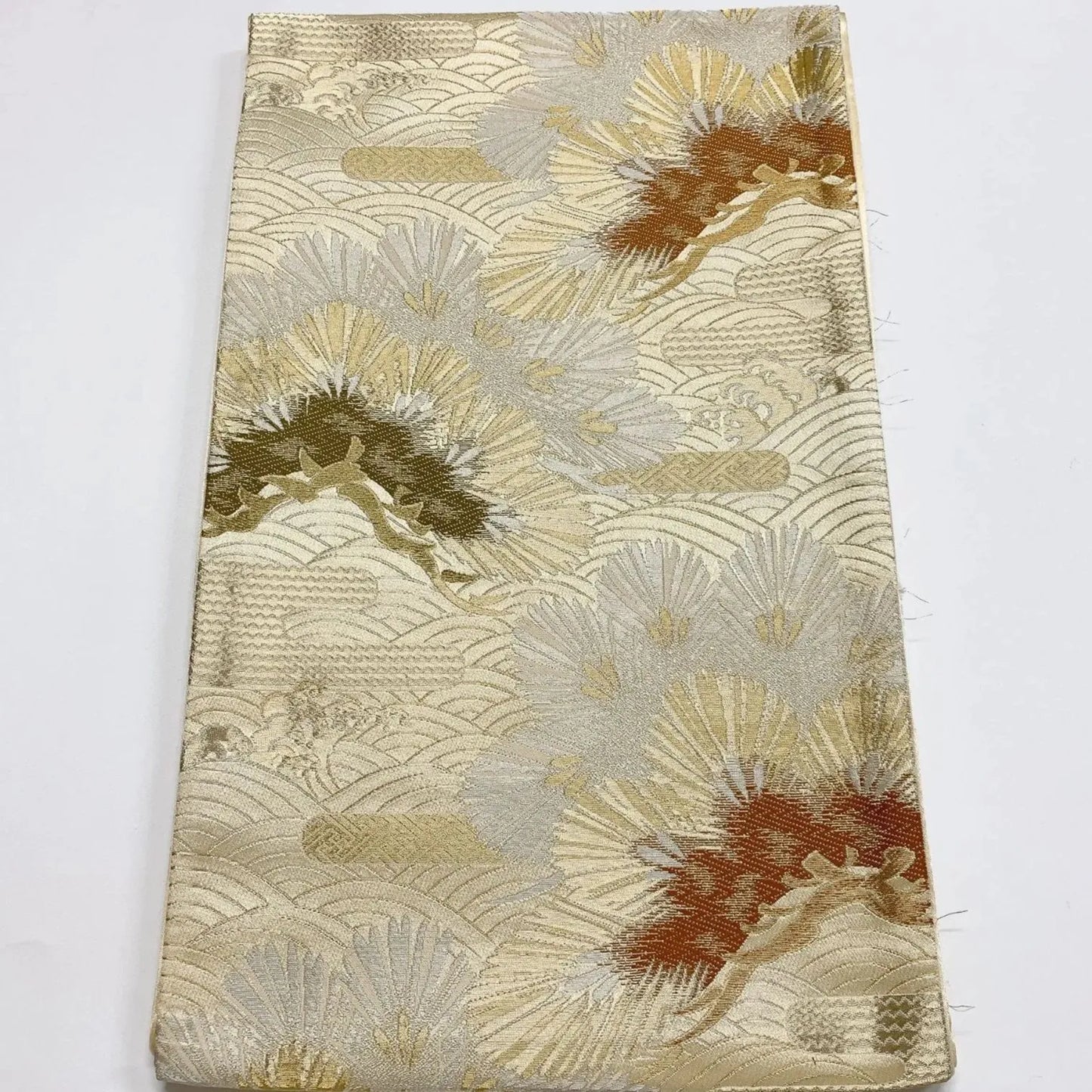 6887# Japanese Vintage Fukuro Obi Belt Kimono Fabric Silk Traditional Untailored