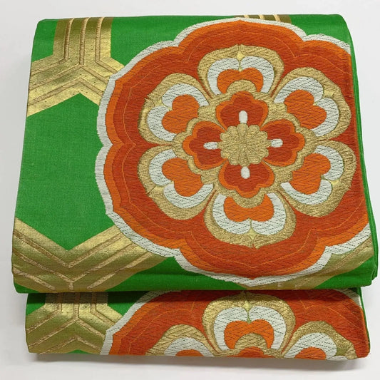 6892# Japanese Vintage Fukuro Obi Belt Kimono Fabric Silk Traditional Untailored