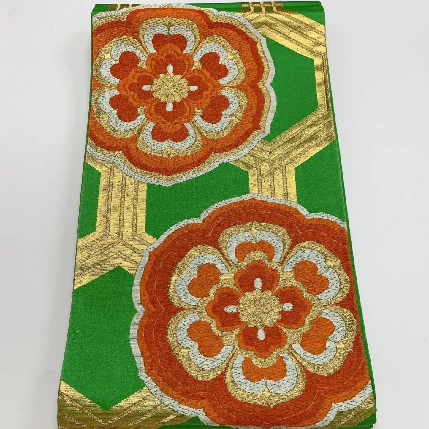 6892# Japanese Vintage Fukuro Obi Belt Kimono Fabric Silk Traditional Untailored