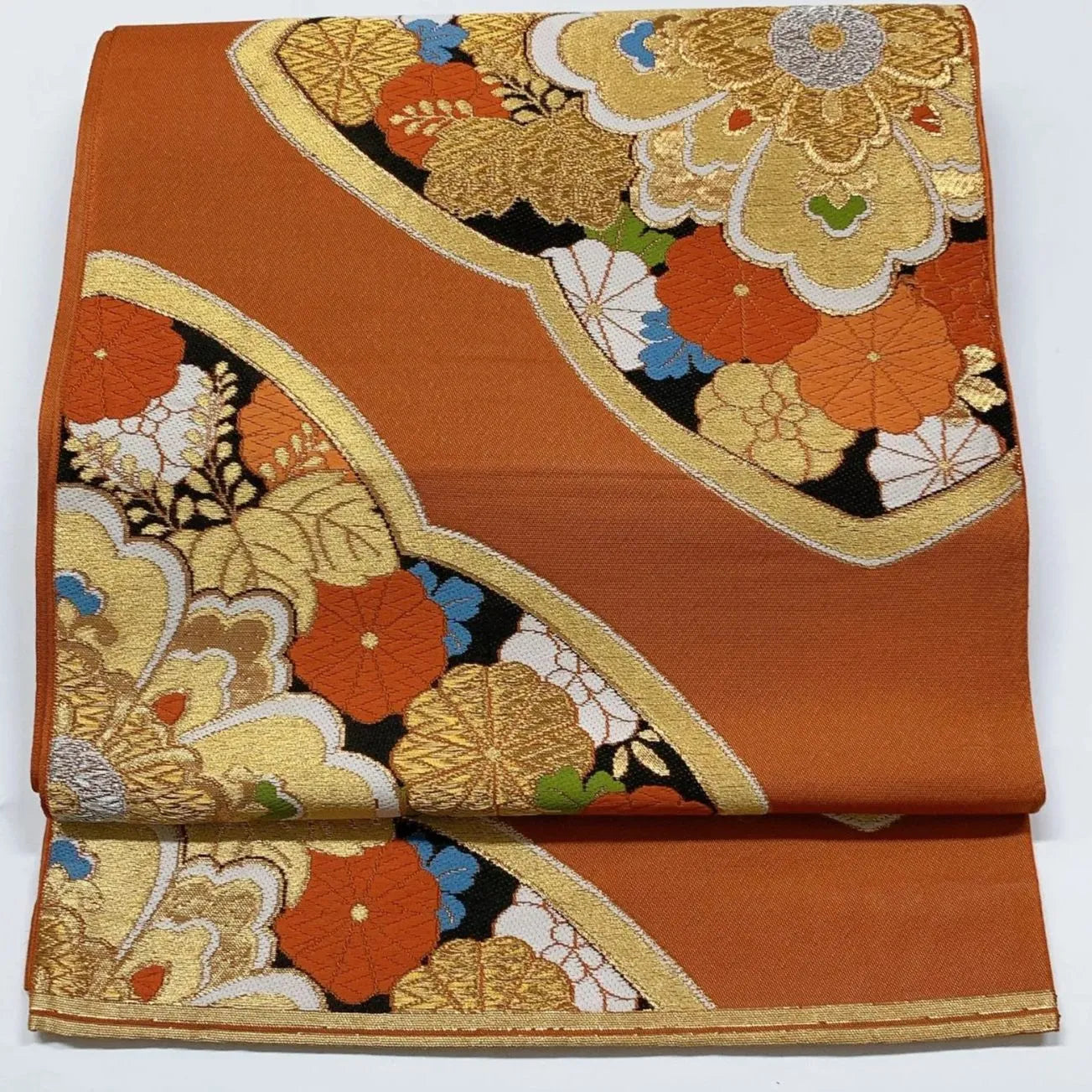 6895# Japanese Vintage Fukuro Obi Belt Kimono Fabric Silk Traditional