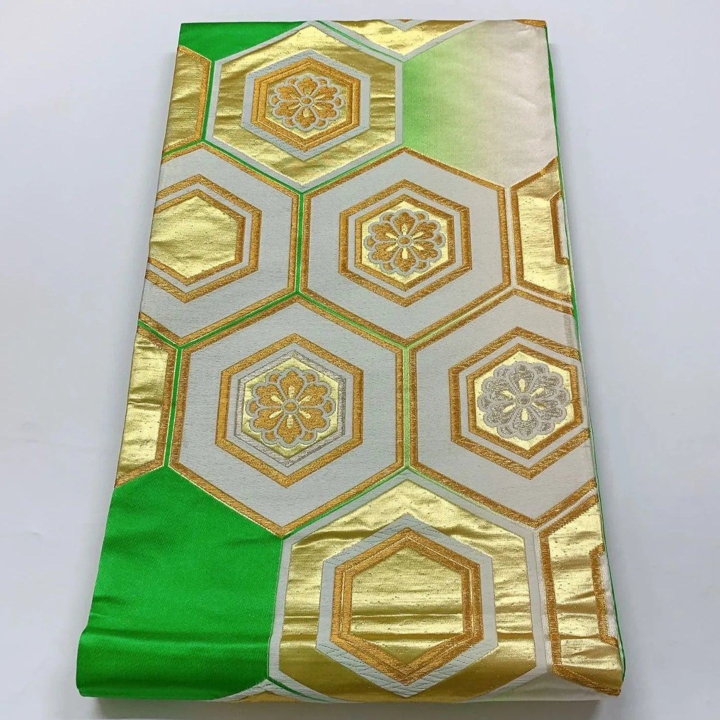 6898# Japanese Vintage Fukuro Obi Belt Kimono Fabric Silk Traditional