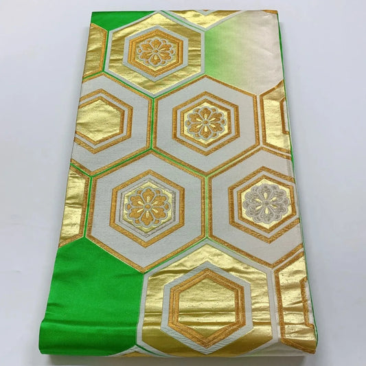 6898# Japanese Vintage Fukuro Obi Belt Kimono Fabric Silk Traditional