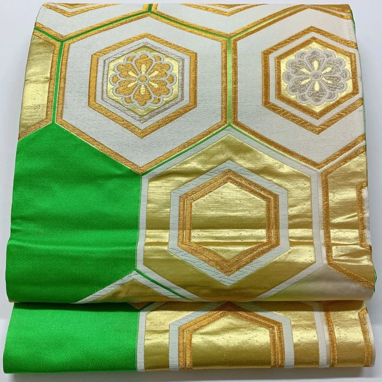 6898# Japanese Vintage Fukuro Obi Belt Kimono Fabric Silk Traditional