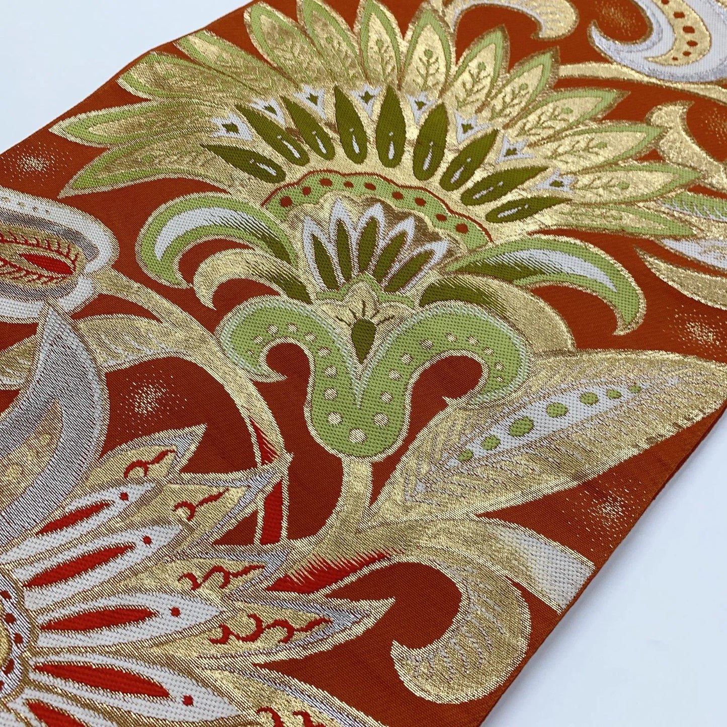 6903# Japanese Vintage Fukuro Obi Belt Kimono Fabric Silk Traditional