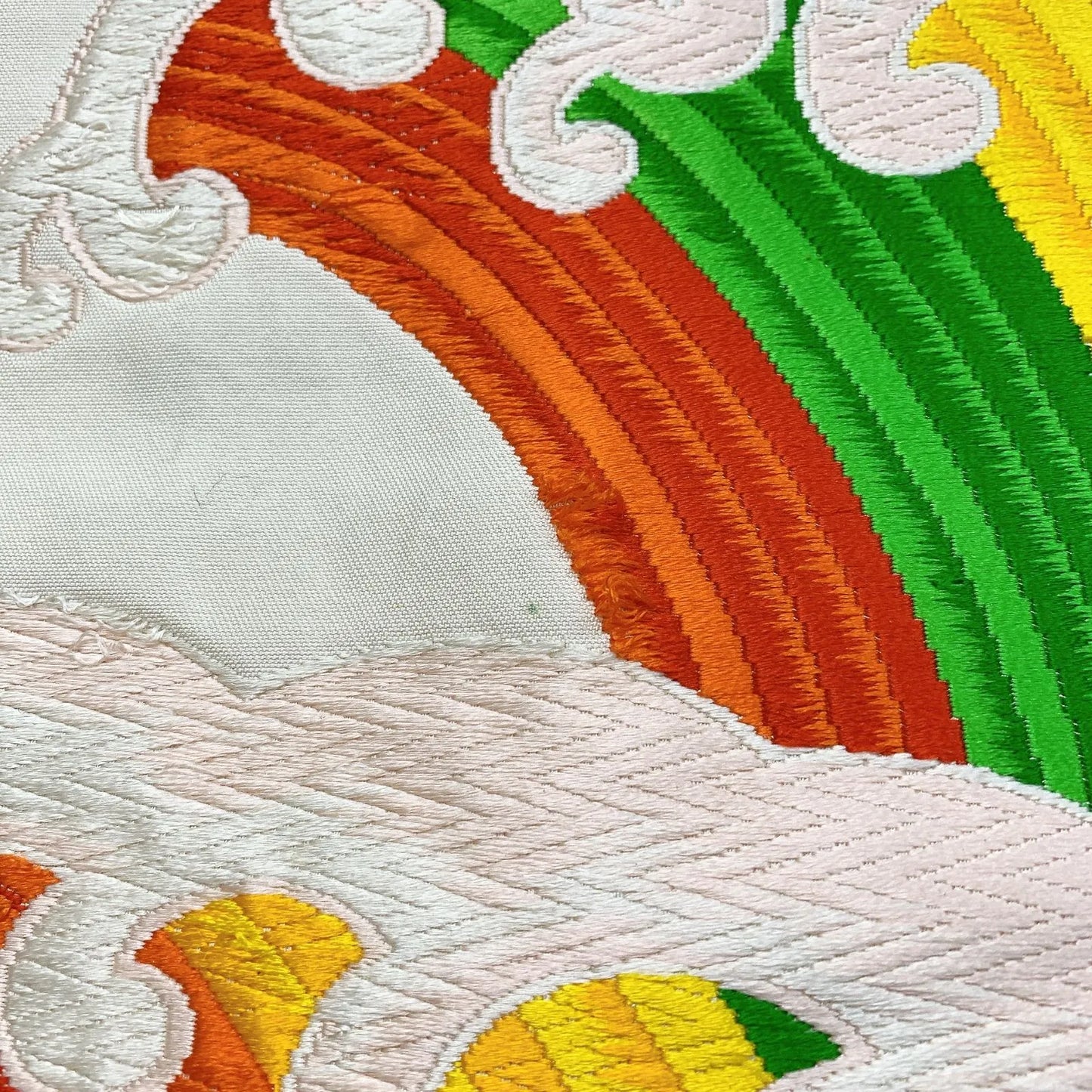 6904# Japanese Vintage Fukuro Obi Belt Kimono Fabric Silk Traditional Embroidery