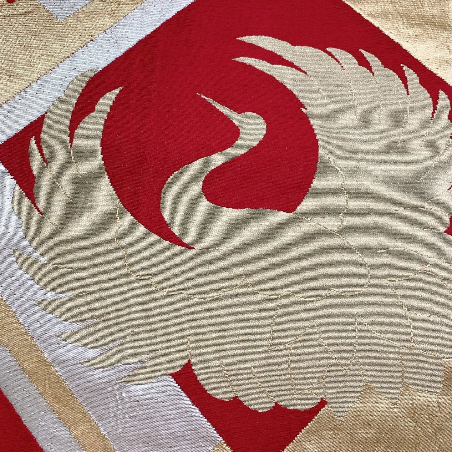 6905# Japanese Vintage Fukuro Obi Belt Kimono Fabric Silk Traditional Gold