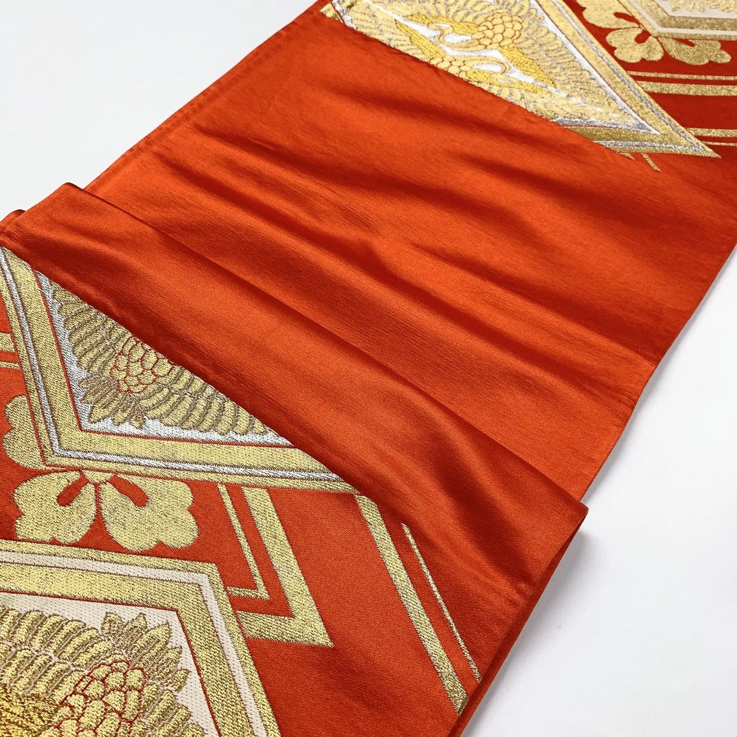 6911# Japanese Vintage Fukuro Obi Belt Kimono Fabric Silk Traditional