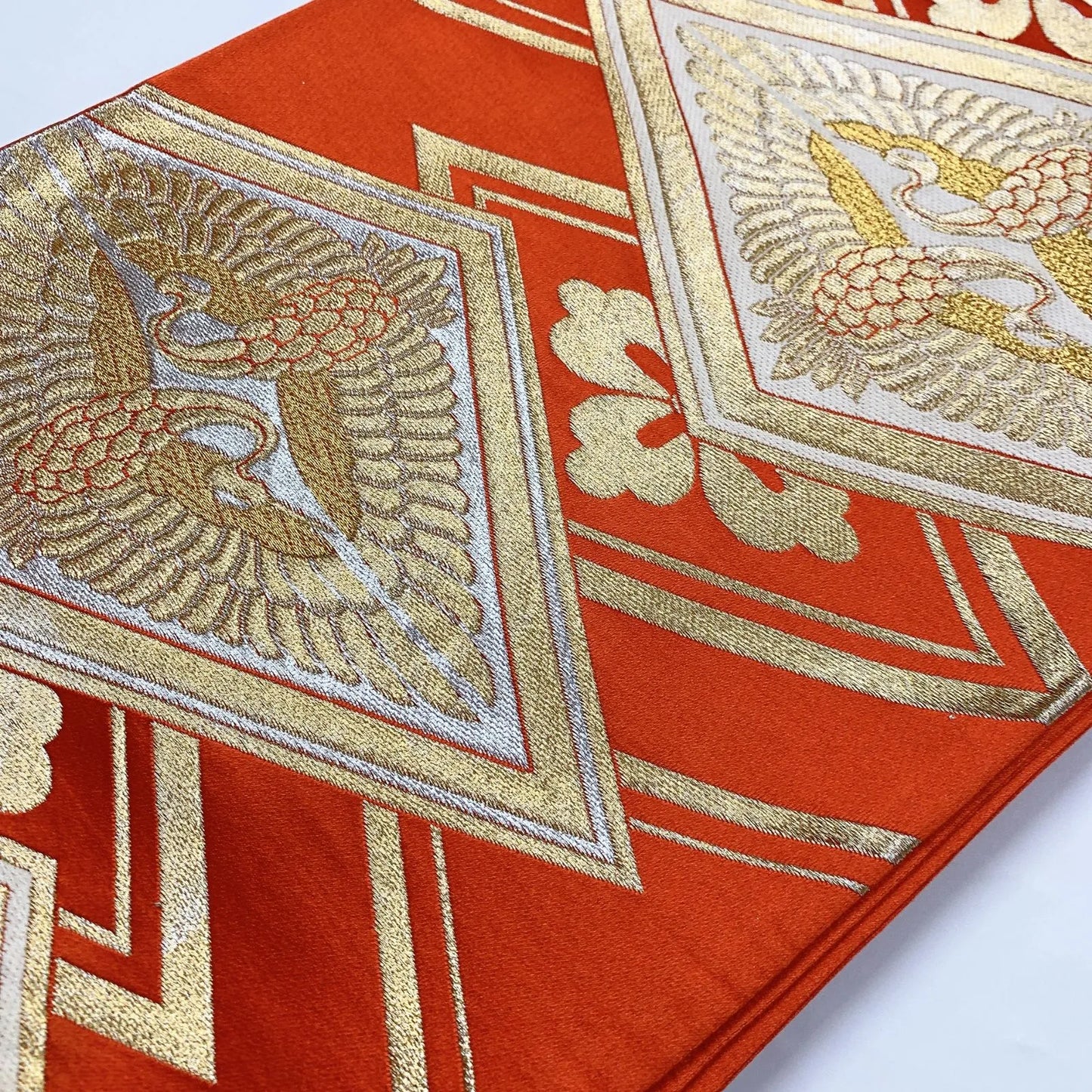 6911# Japanese Vintage Fukuro Obi Belt Kimono Fabric Silk Traditional