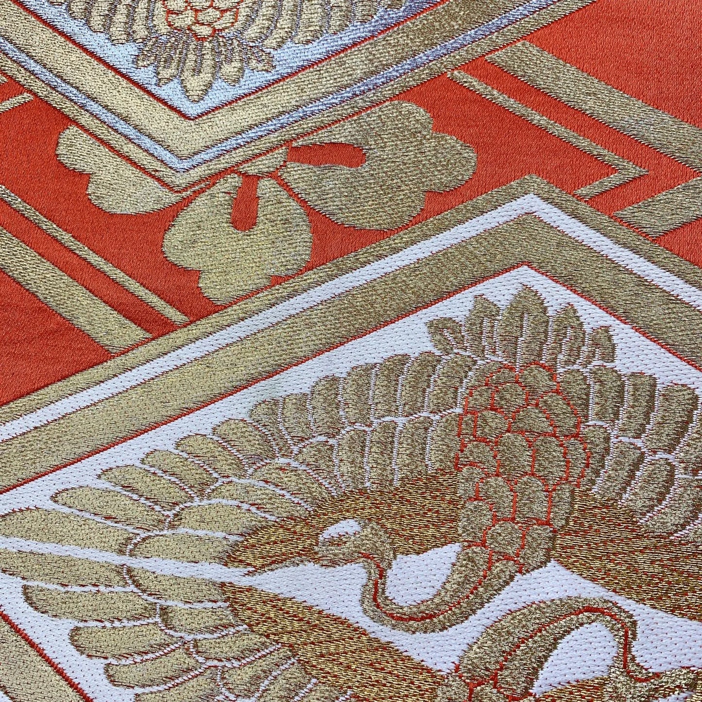 6911# Japanese Vintage Fukuro Obi Belt Kimono Fabric Silk Traditional