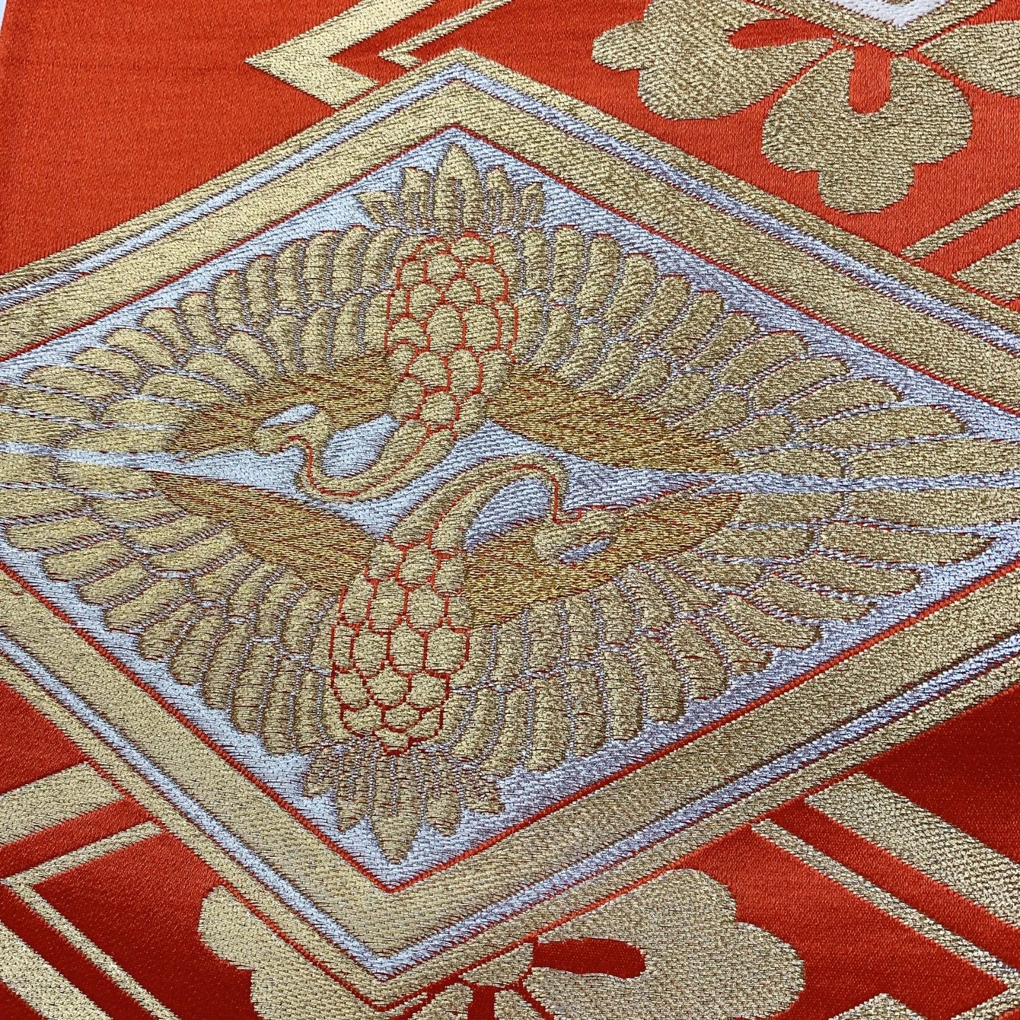 6911# Japanese Vintage Fukuro Obi Belt Kimono Fabric Silk Traditional