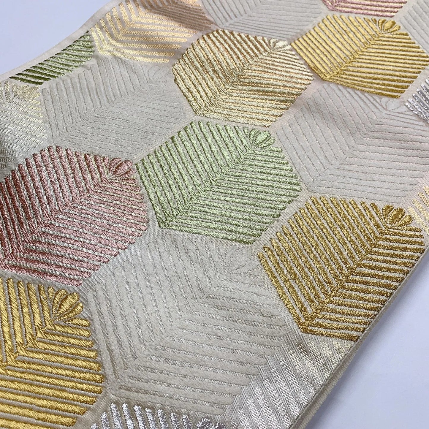 6915# Japanese Vintage Fukuro Obi Belt Kimono Fabric Silk Traditional