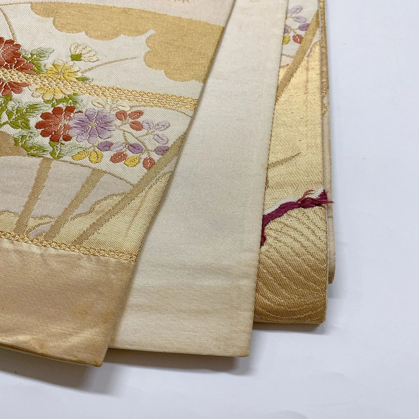 6916# Japanese Vintage Fukuro Obi Belt Kimono Fabric Silk Traditional Untailored