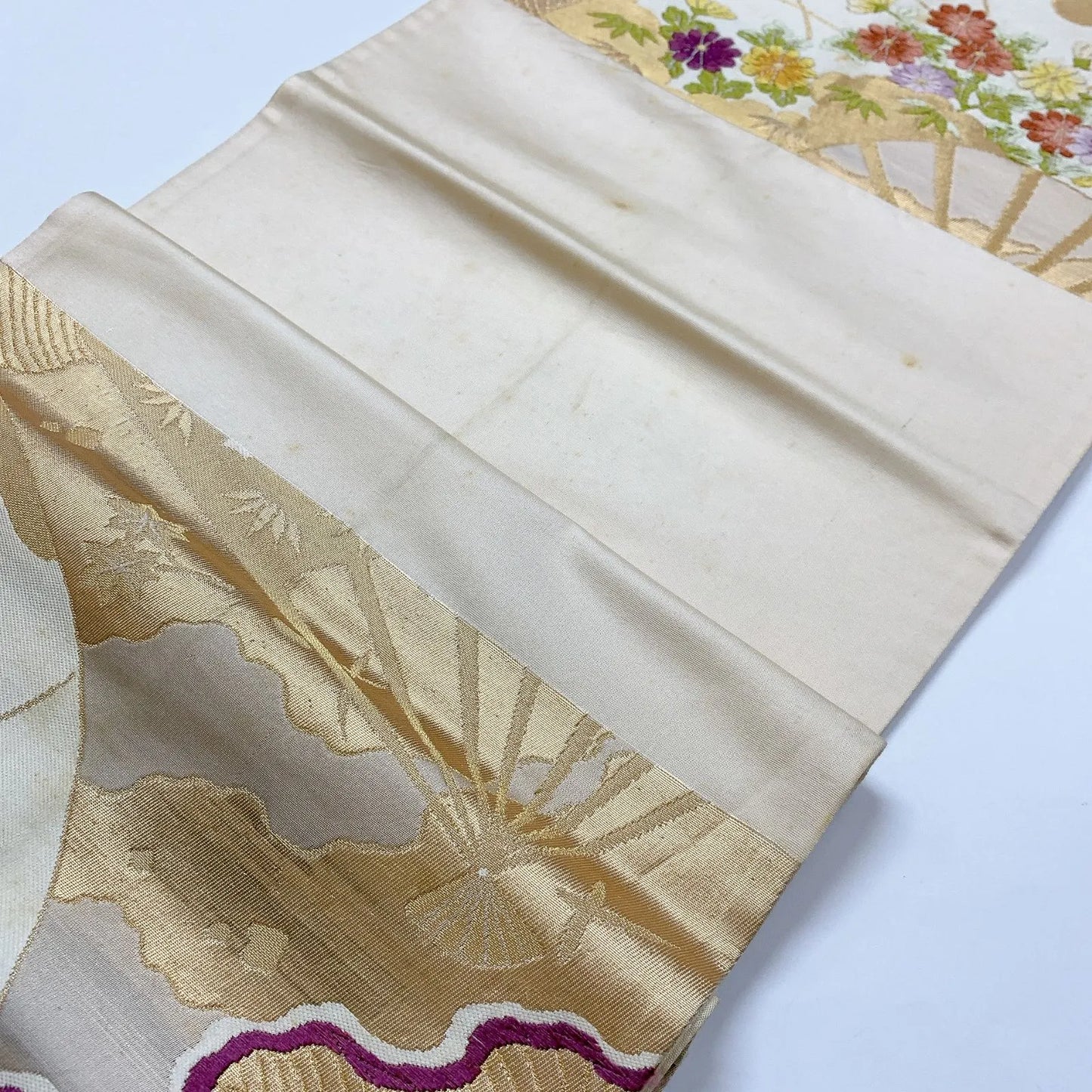 6916# Japanese Vintage Fukuro Obi Belt Kimono Fabric Silk Traditional Untailored