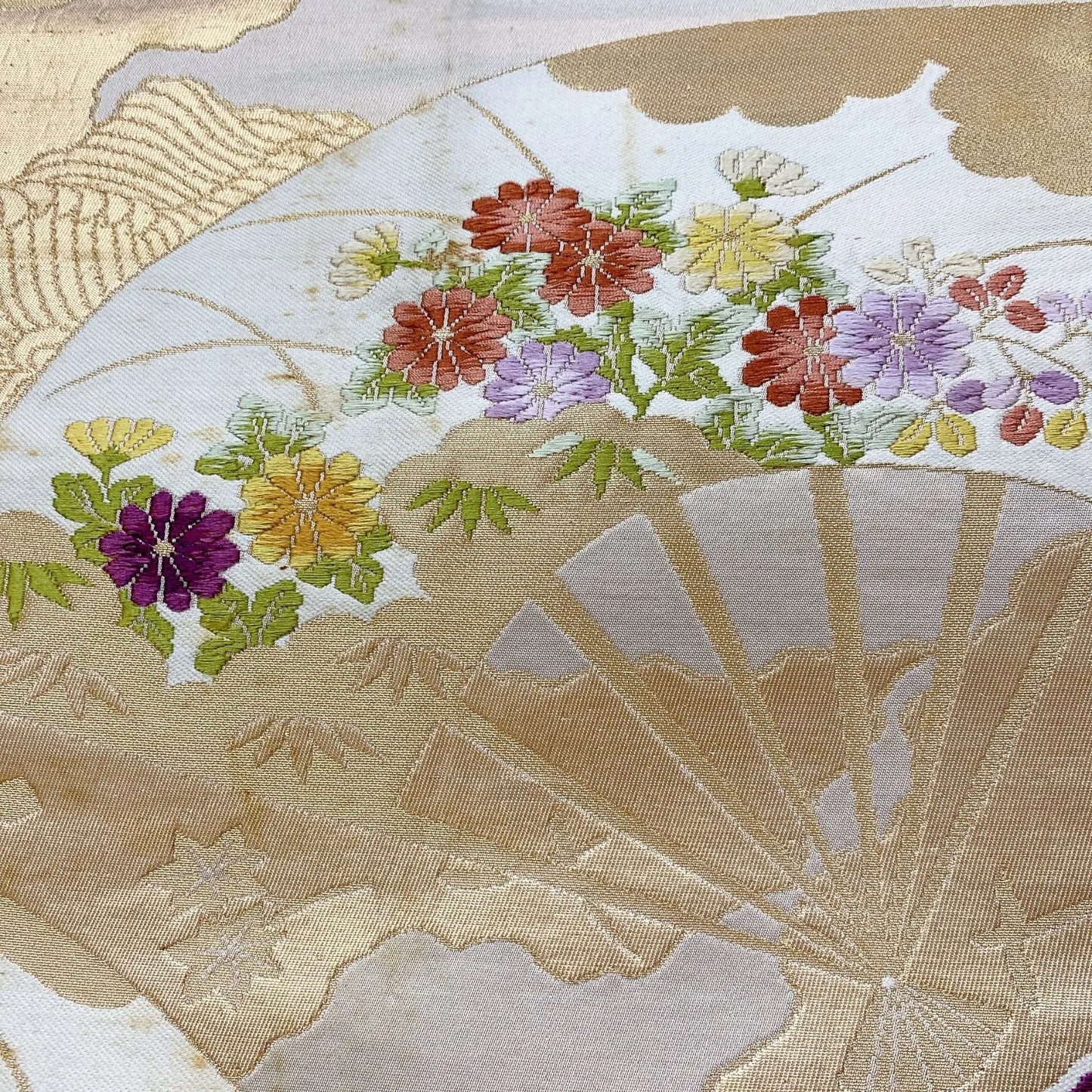 6916# Japanese Vintage Fukuro Obi Belt Kimono Fabric Silk Traditional Untailored