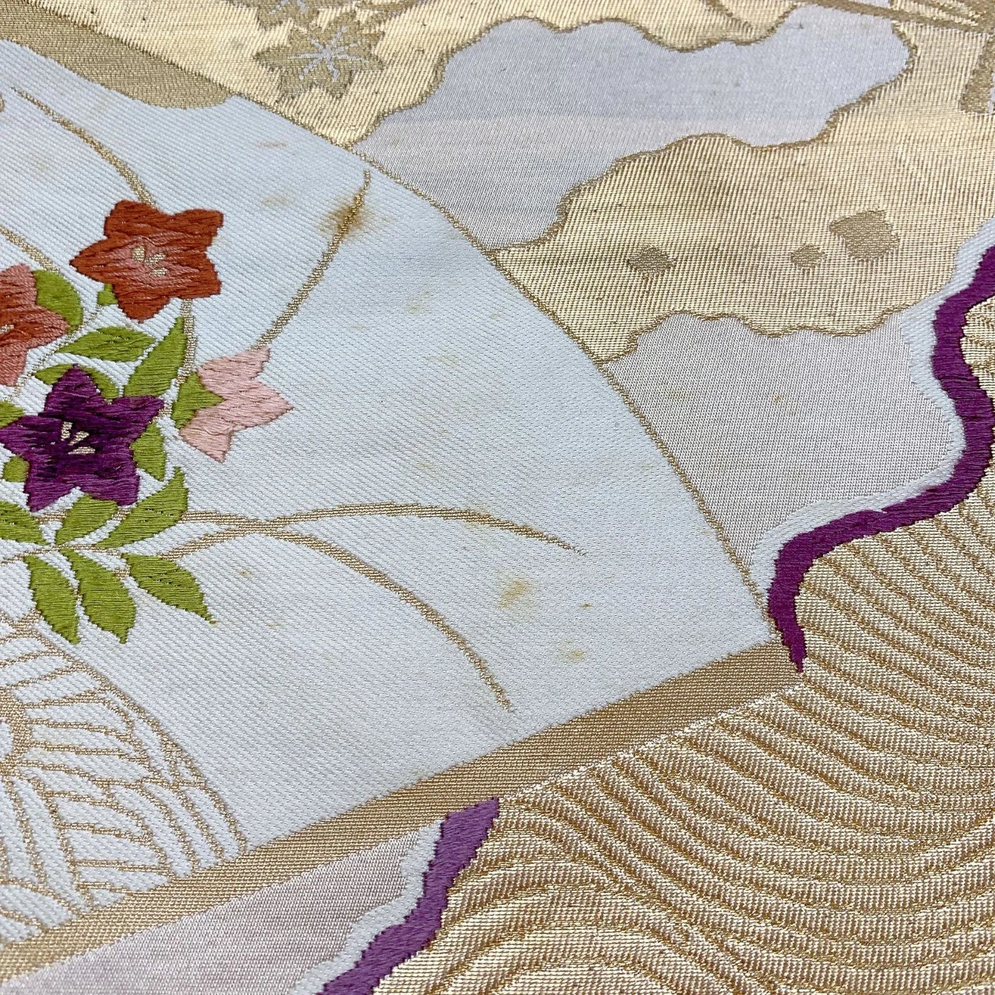 6916# Japanese Vintage Fukuro Obi Belt Kimono Fabric Silk Traditional Untailored