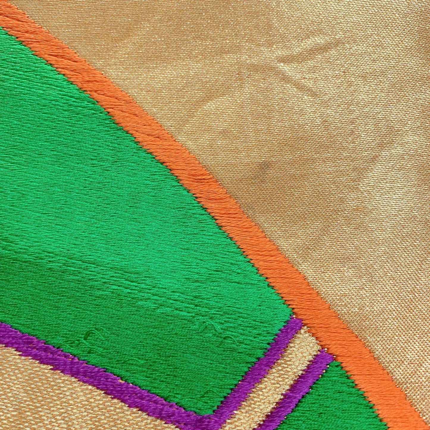 6918# Japanese Vintage Fukuro Obi Belt Kimono Fabric Silk Traditional Embroidery