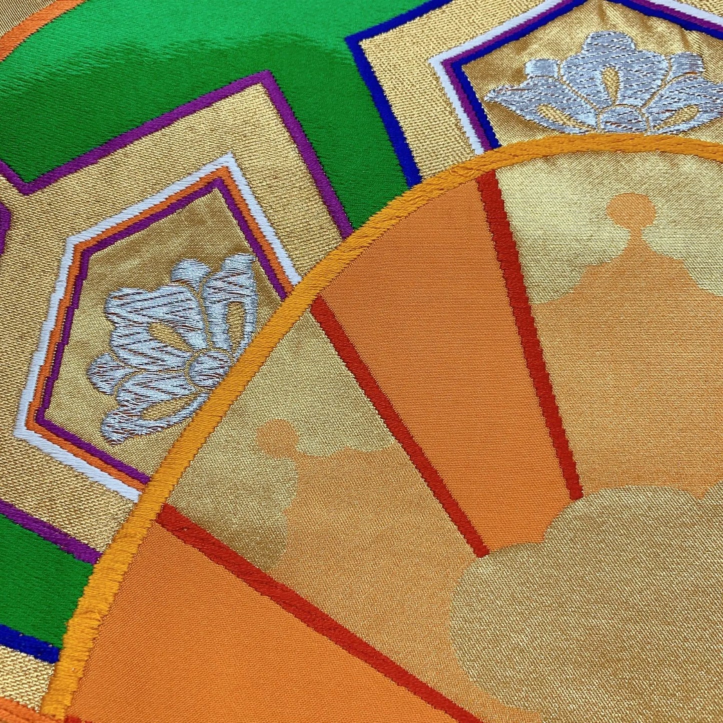 6918# Japanese Vintage Fukuro Obi Belt Kimono Fabric Silk Traditional Embroidery