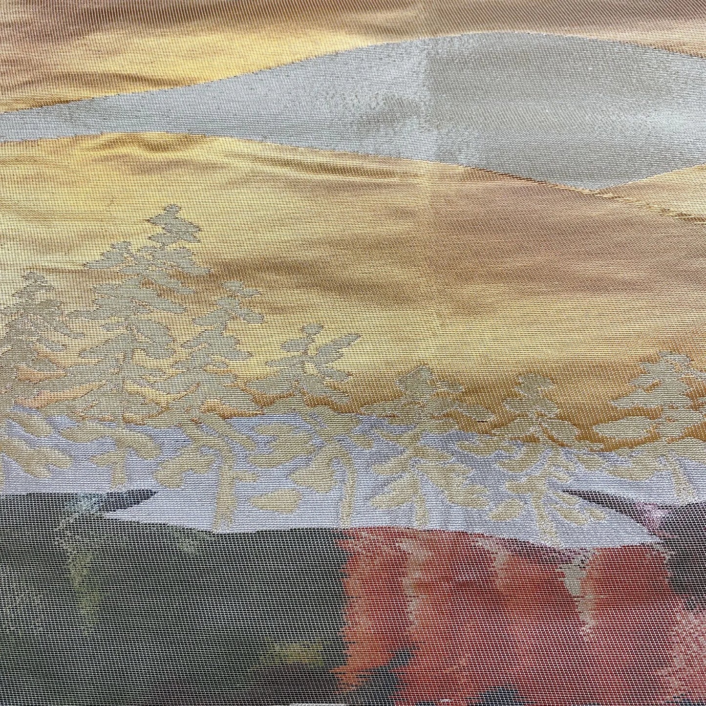 6919# Japanese Vintage Fukuro Obi Belt Kimono Fabric Silk Traditional