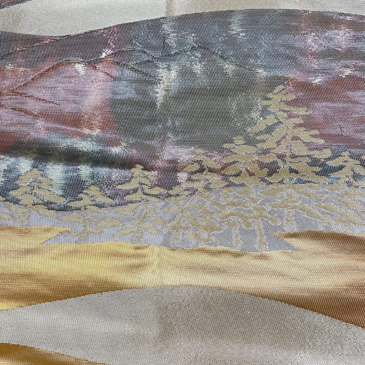 6919# Japanese Vintage Fukuro Obi Belt Kimono Fabric Silk Traditional