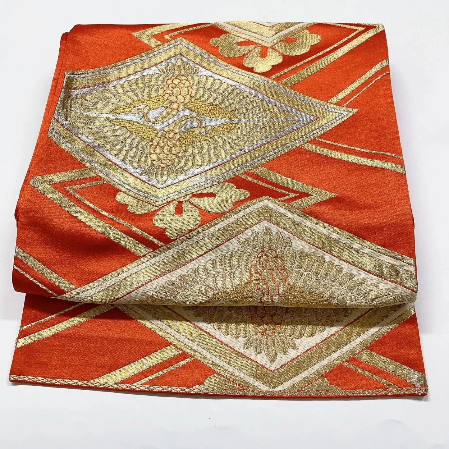6911# Japanese Vintage Fukuro Obi Belt Kimono Fabric Silk Traditional