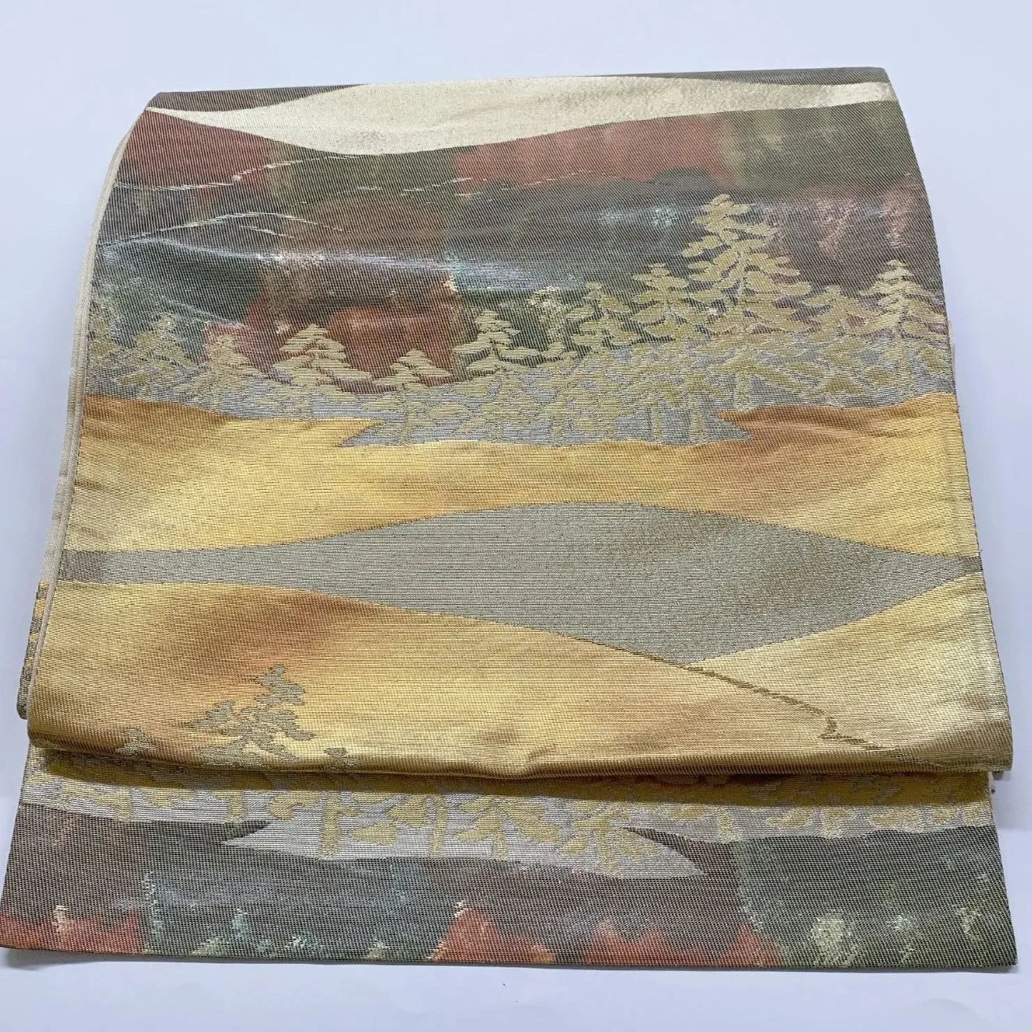 6919# Japanese Vintage Fukuro Obi Belt Kimono Fabric Silk Traditional
