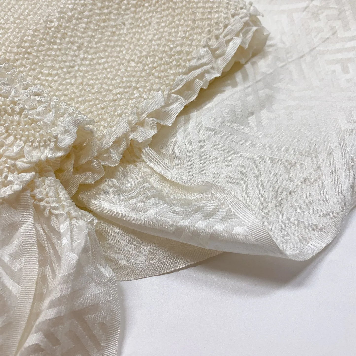 6929# Japanese Kimono Accessory Obiage and Obijime 2-piece Set Silk Shibori