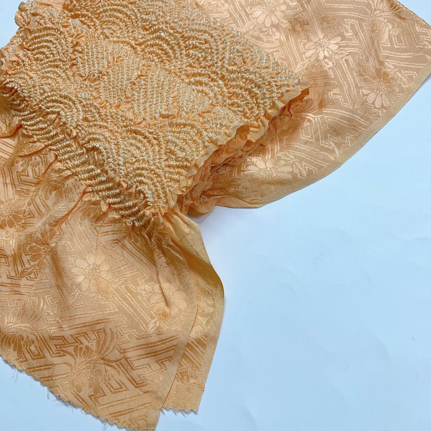 6947# Japanese Kimono Accessory Obiage and Obijime 2-piece Set Silk Shibori