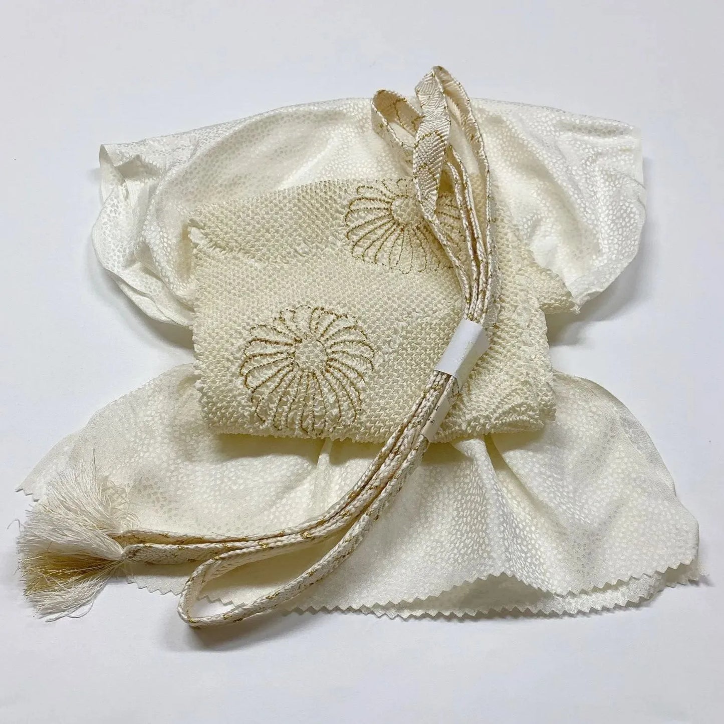 6923# Japanese Kimono Accessory Obiage and Obijime 2-piece Set Silk Shibori