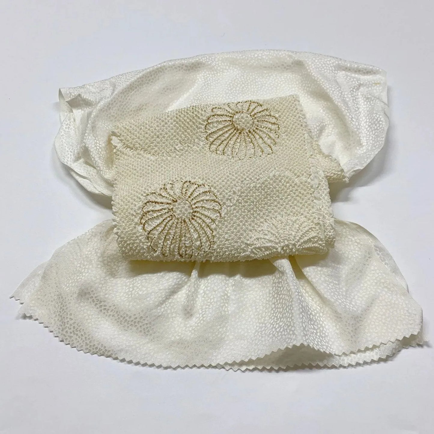 6923# Japanese Kimono Accessory Obiage and Obijime 2-piece Set Silk Shibori
