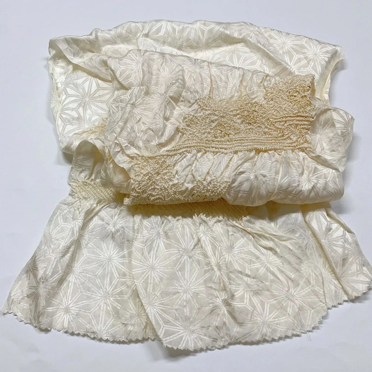 6928# Japanese Kimono Accessory Obiage and Obijime 2-piece Set Silk Shibori