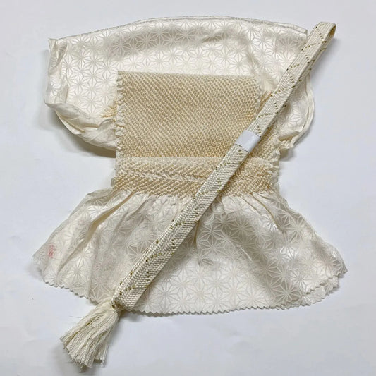 6930# Japanese Kimono Accessory Obiage and Obijime 2-piece Set Silk Shibori