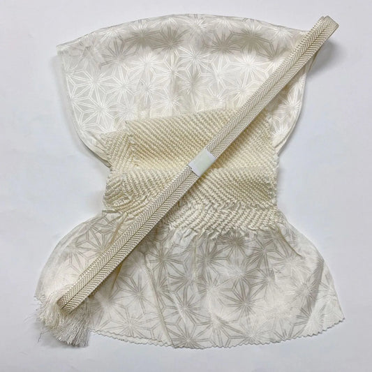 6933# Japanese Kimono Accessory Obiage and Obijime 2-piece Set Silk Shibori