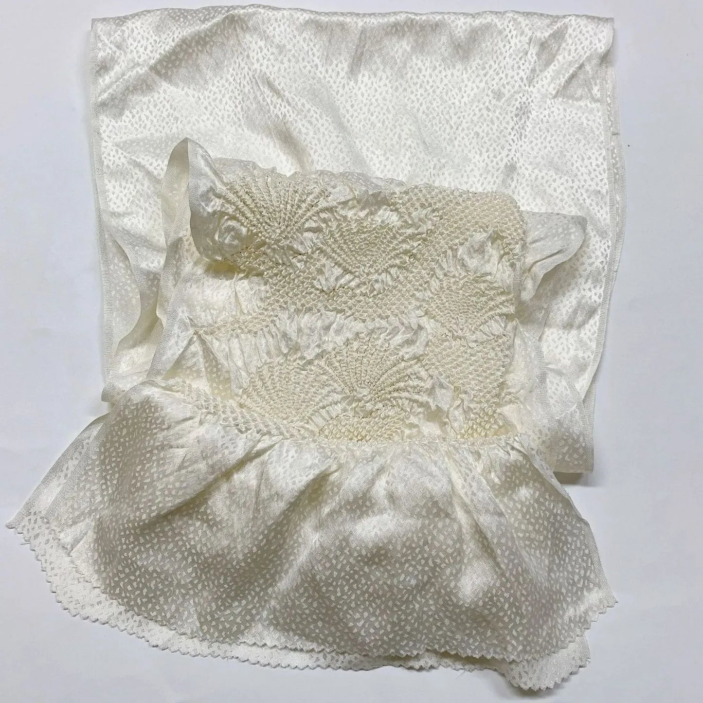 6934# Japanese Kimono Accessory Obiage and Obijime 2-piece Set Silk Shibori