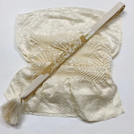 6935# Japanese Kimono Accessory Obiage and Obijime 2-piece Set Silk Shibori