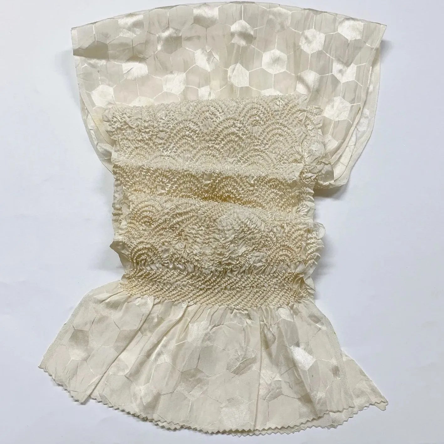 6939# Japanese Kimono Accessory Obiage and Obijime 2-piece Set Silk Shibori