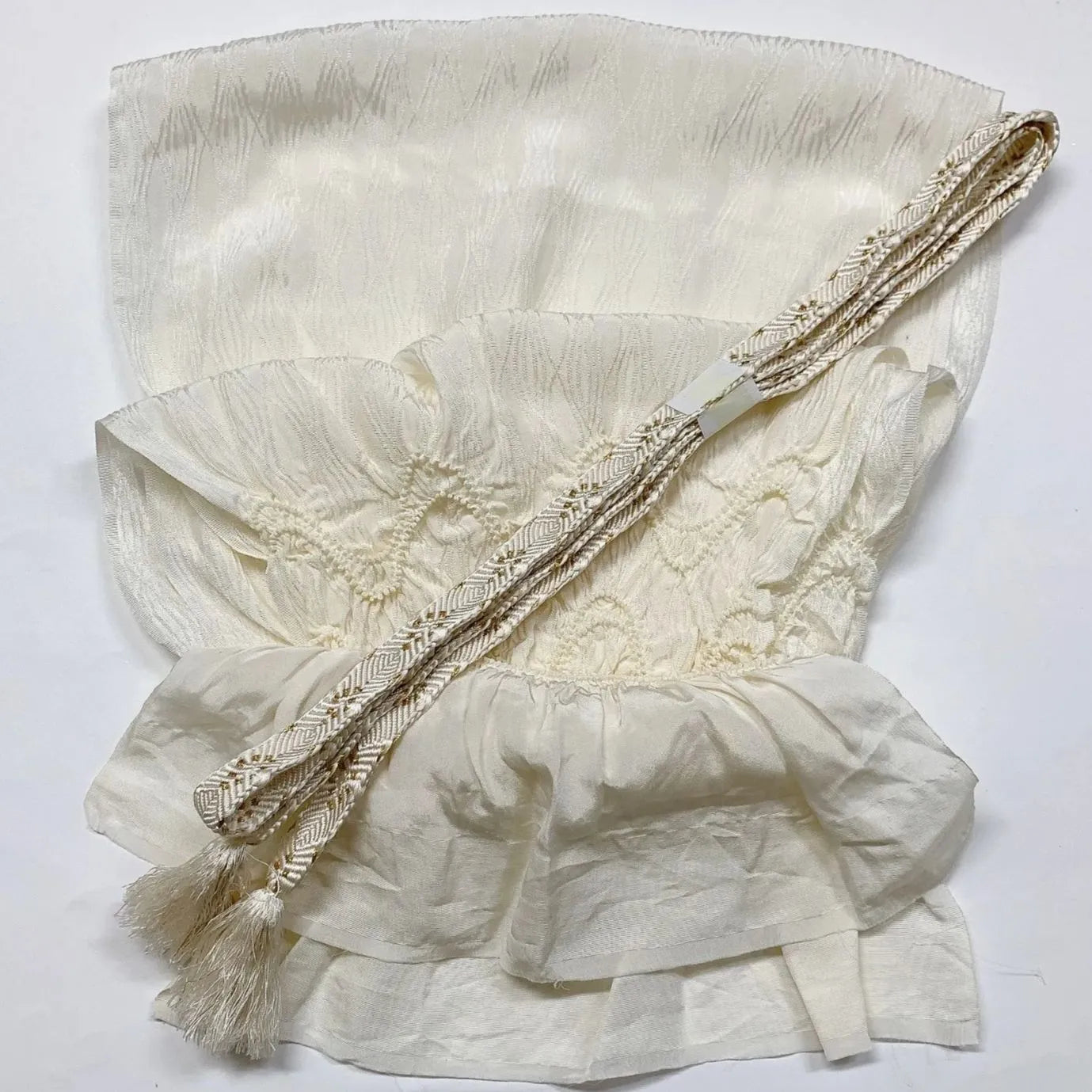 6940# Japanese Kimono Accessory Obiage and Obijime 2-piece Set Silk Shibori