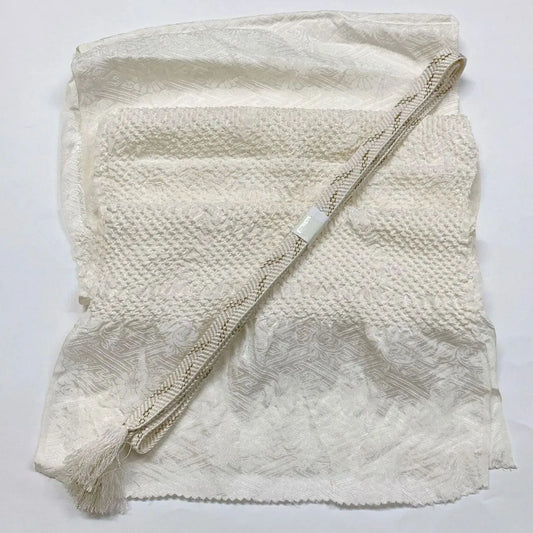 6941# Japanese Kimono Accessory Obiage and Obijime 2-piece Set Silk Shibori