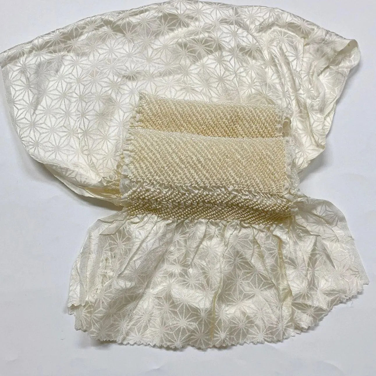 6944# Japanese Kimono Accessory Obiage and Obijime 2-piece Set Silk Shibori