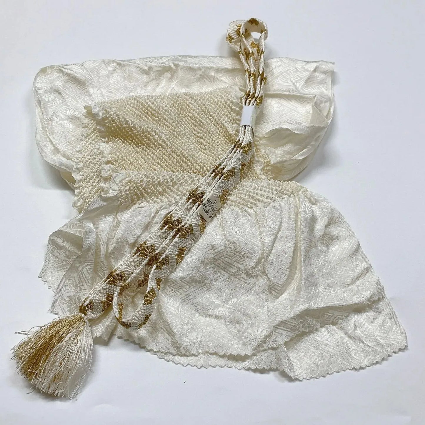 6927# Japanese Kimono Accessory Obiage and Obijime 2-piece Set Silk Shibori