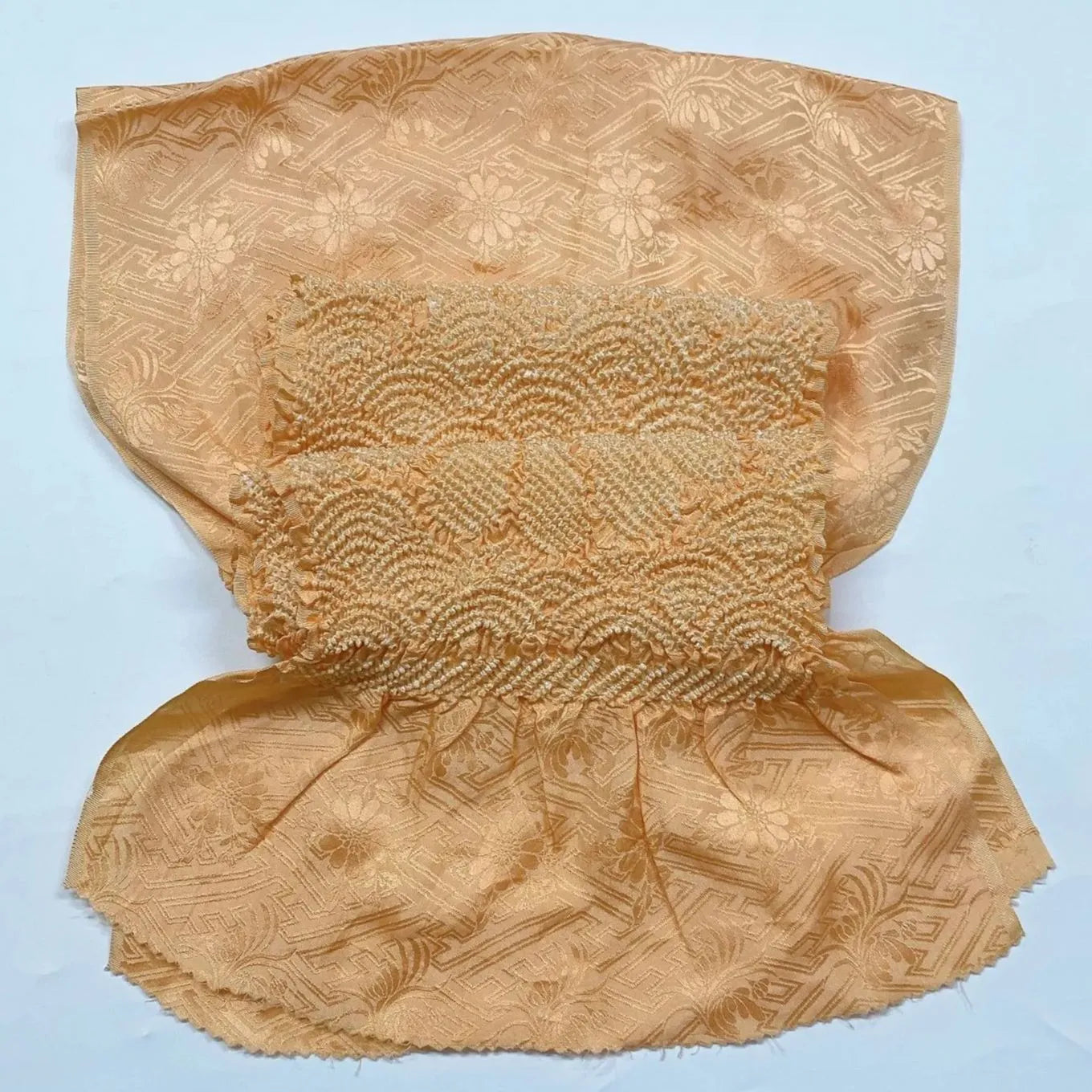 6947# Japanese Kimono Accessory Obiage and Obijime 2-piece Set Silk Shibori