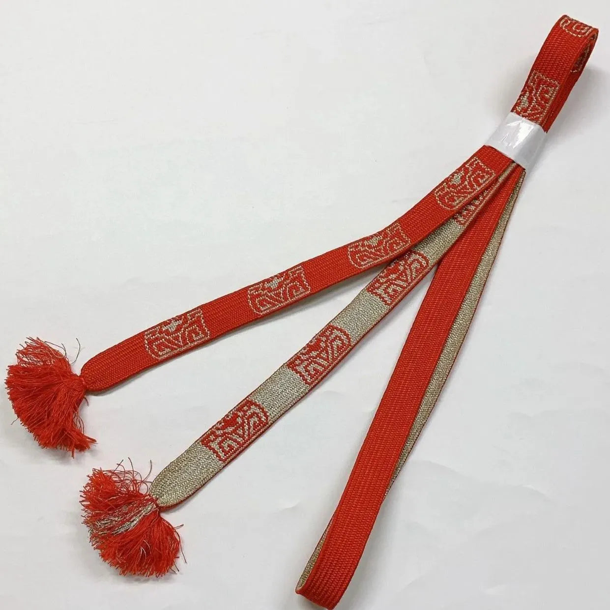 6948# Japanese Kimono Accessory Obiage and Obijime 2-piece Set Silk Shibori