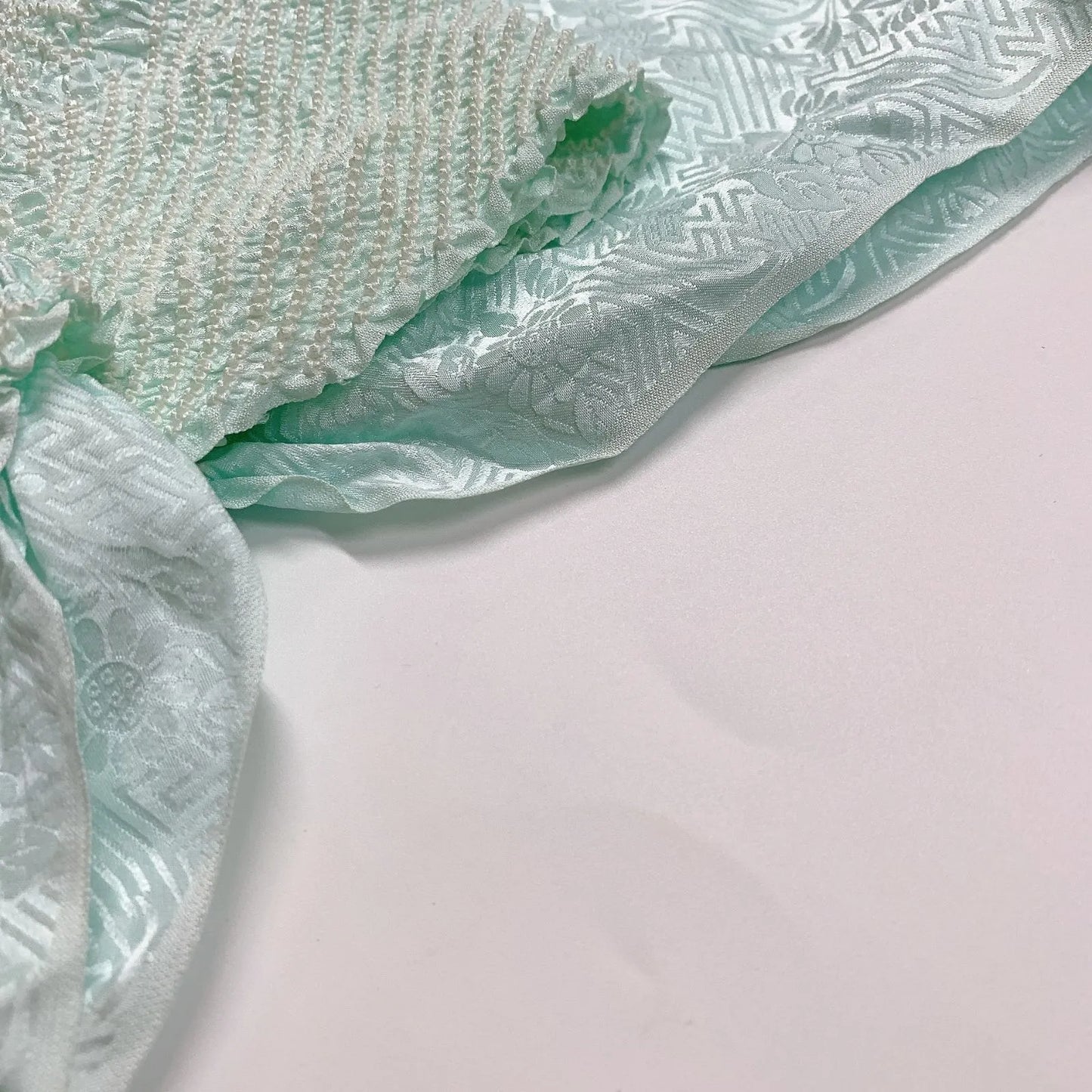 6952# Japanese Kimono Accessory Obiage and Obijime 2-piece Set Silk Shibori