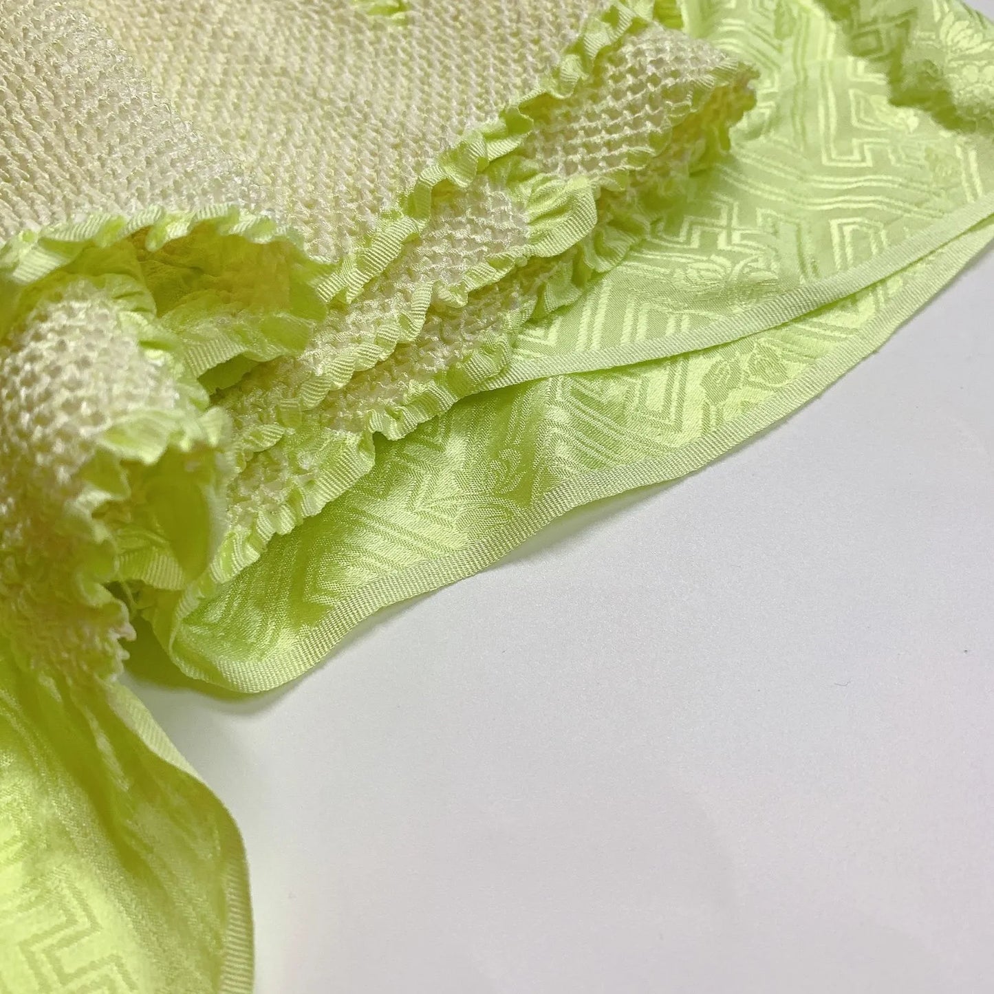 6955# Japanese Kimono Accessory Obiage and Obijime 2-piece Set Silk Shibori