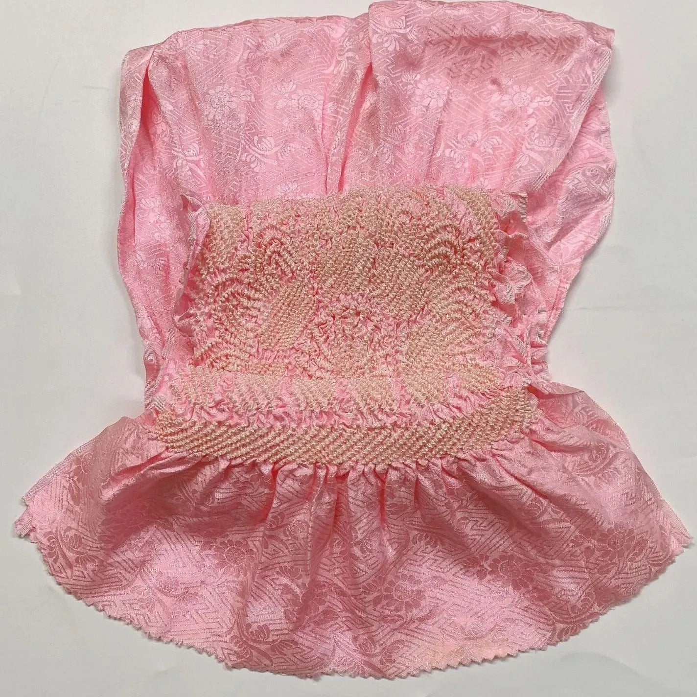 6949# Japanese Kimono Accessory Obiage and Obijime 2-piece Set Silk Shibori