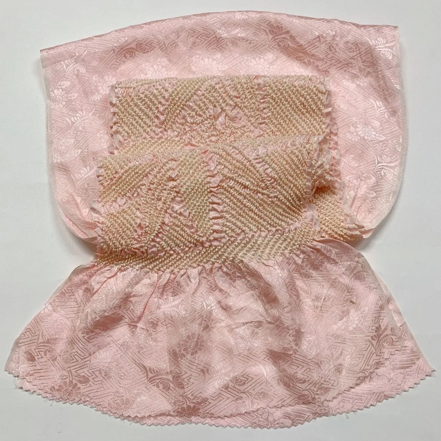 6951# Japanese Kimono Accessory Obiage and Obijime 2-piece Set Silk Shibori