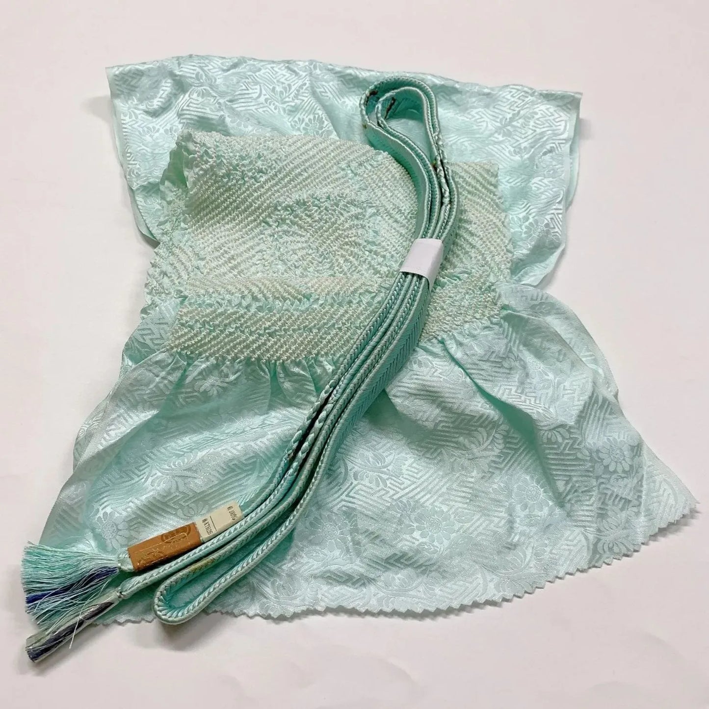 6952# Japanese Kimono Accessory Obiage and Obijime 2-piece Set Silk Shibori